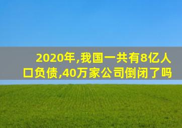 2020年,我国一共有8亿人口负债,40万家公司倒闭了吗