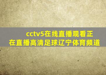 cctv5在线直播观看正在直播高清足球辽宁体育频道