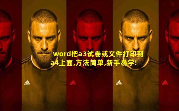 word把a3试卷或文件打印到a4上面,方法简单,新手易学!