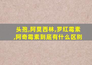 头孢,阿莫西林,罗红霉素,阿奇霉素到底有什么区别