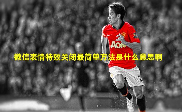 微信表情特效关闭最简单方法是什么意思啊