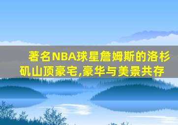 著名NBA球星詹姆斯的洛杉矶山顶豪宅,豪华与美景共存