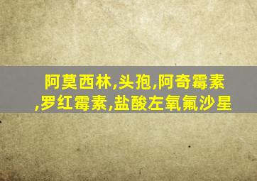阿莫西林,头孢,阿奇霉素,罗红霉素,盐酸左氧氟沙星